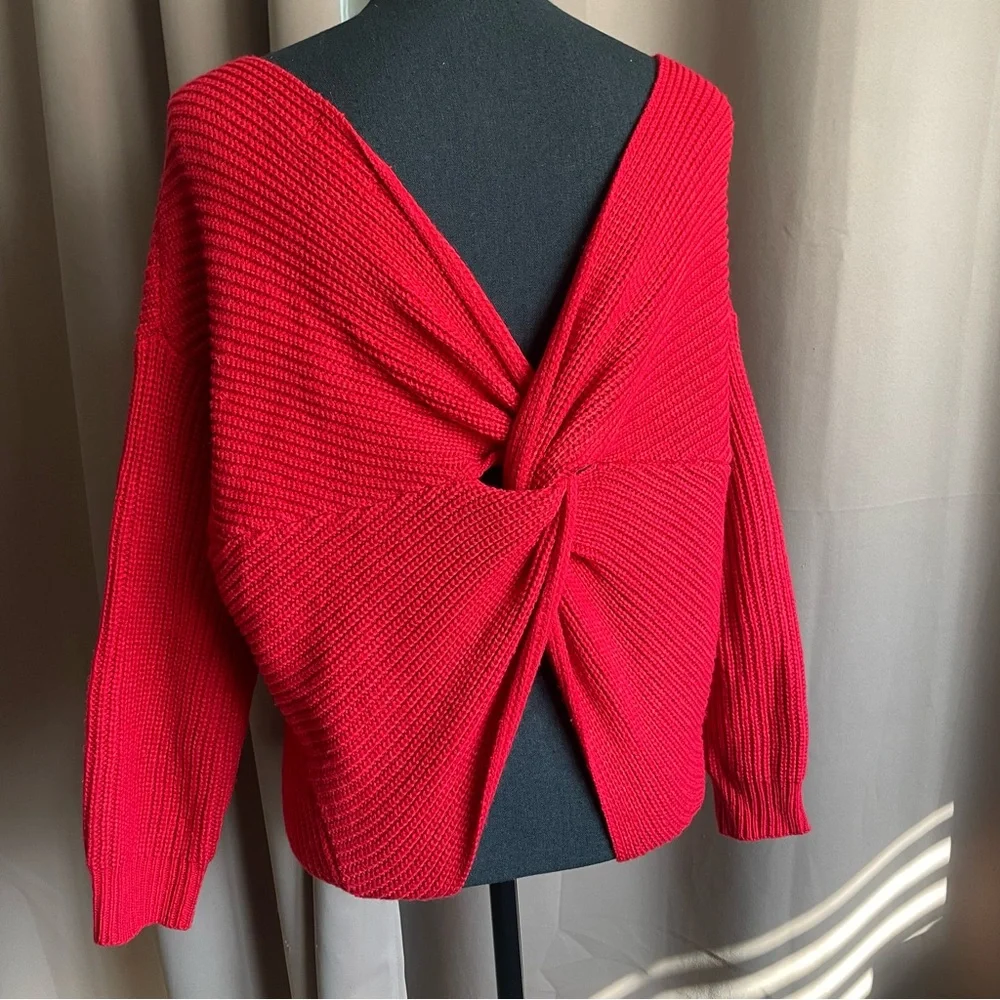 Majorelle Cross Twist Back Sweater Red XS - Picture 5 of 13